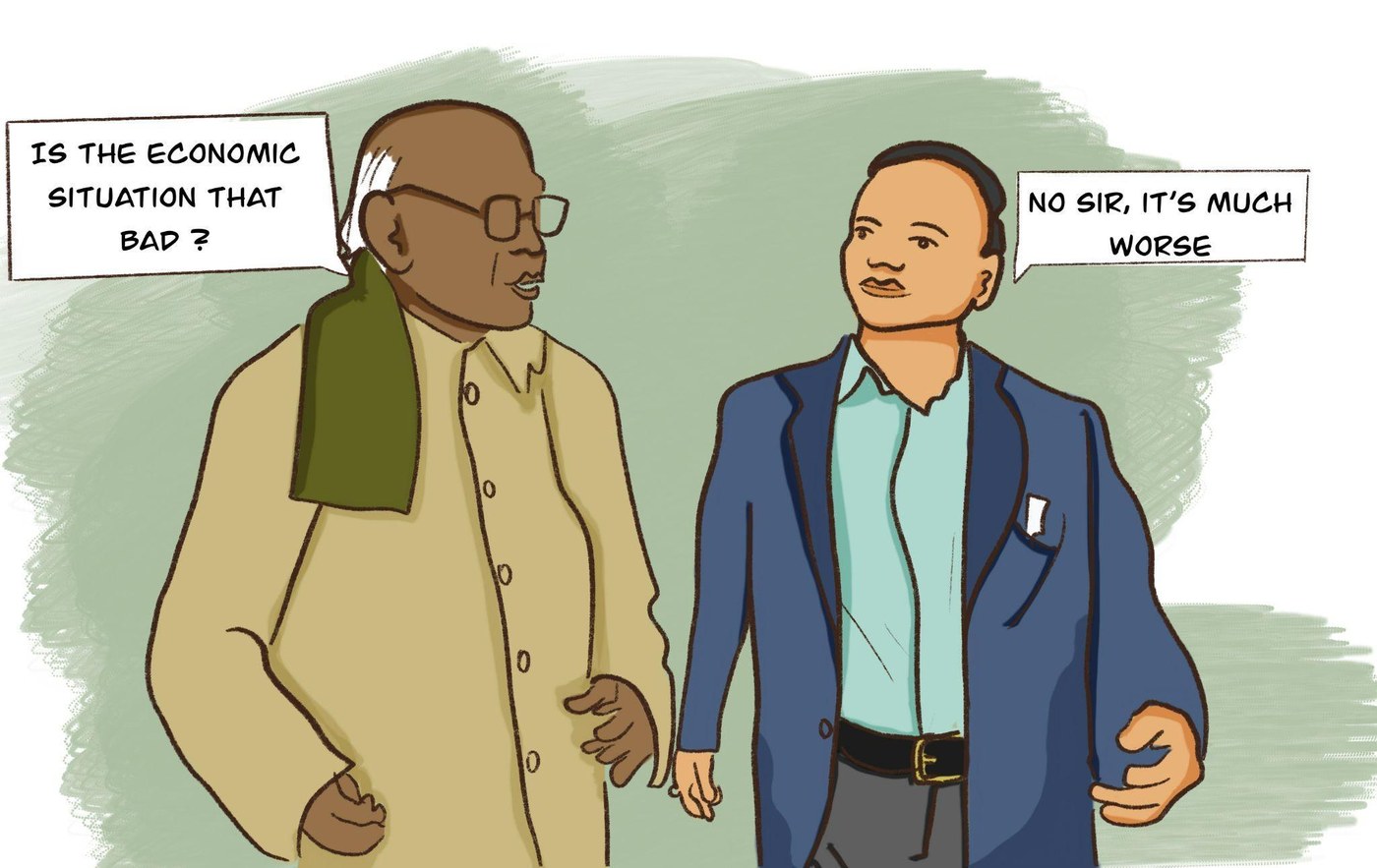 Cartoon of the 1991 economic crisis talks