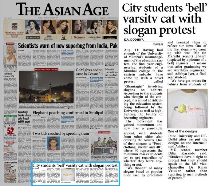 Front-page coverage of Annanymous in The Asian Age
