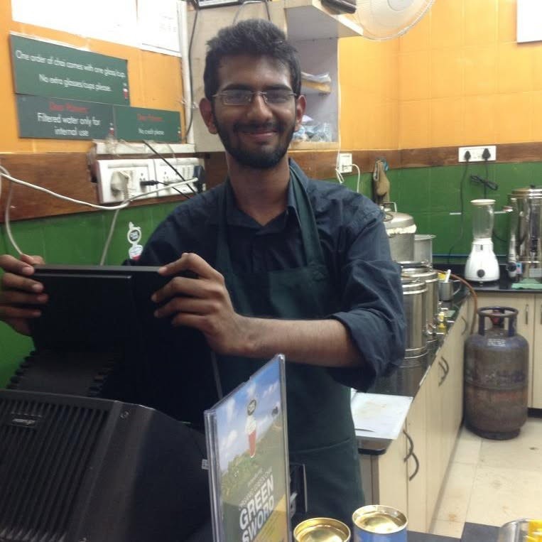 At the counter of one of my Chai Point stores