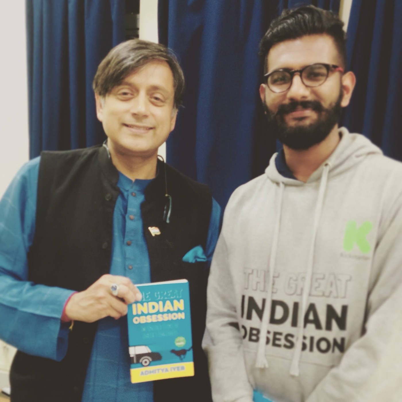 With Shashi Tharoor, holding a copy of the book